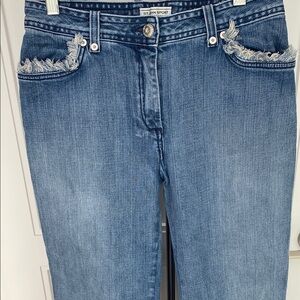 Sale St. John Sport sz 2 Women's Blue Jeans with fringe detail